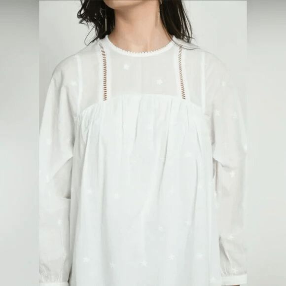 Urban Outfitters Beatrice Eyelet Babydoll Romper Women’s Size Small - Picture 13 of 13